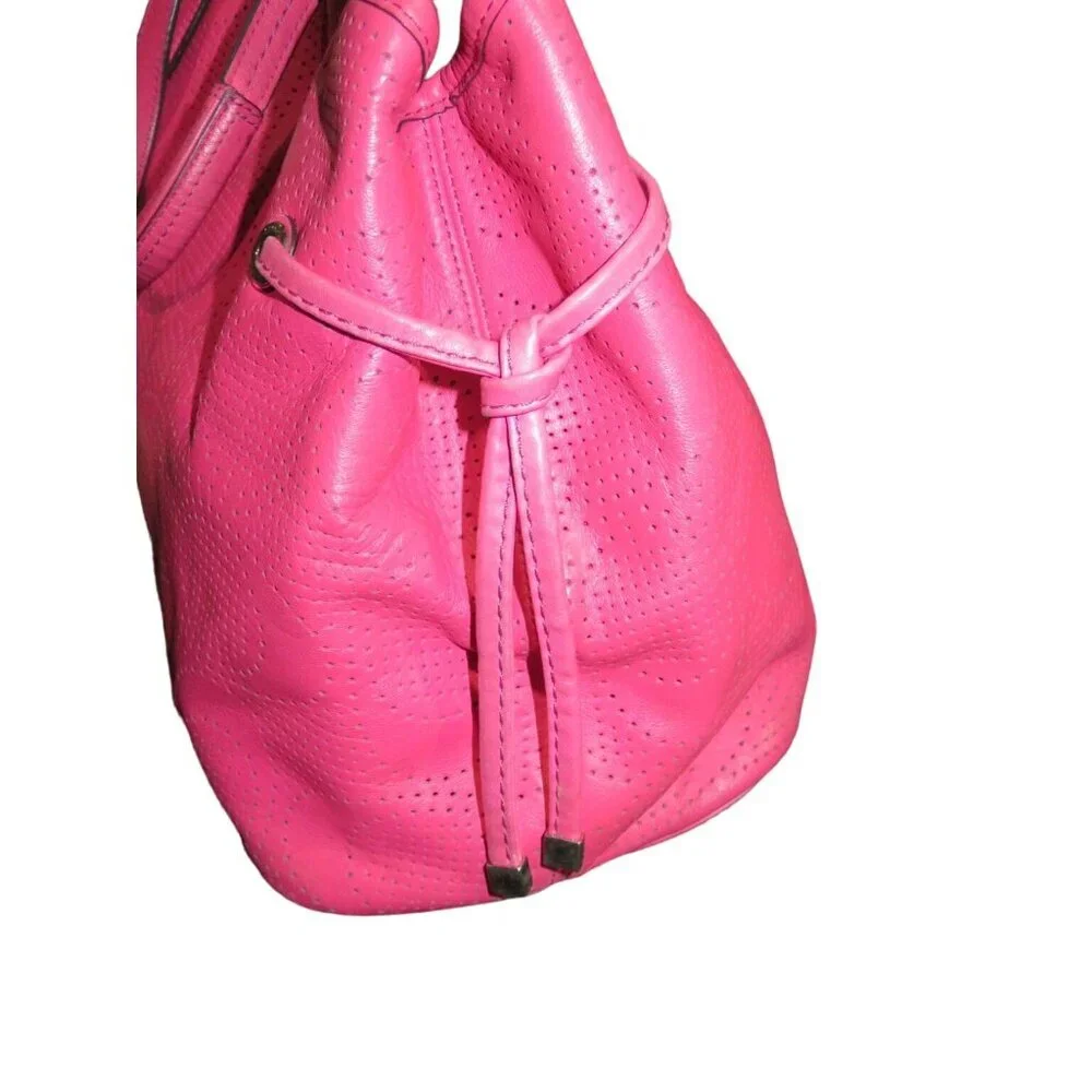 Coach Pink Sis Signature C Perforated Leather F21938 Double Handle Carryall Tote